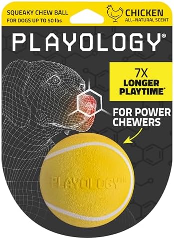 Chicken-Scented Fun: The Ultimate Squeaky Chew Ball for Medium Dogs